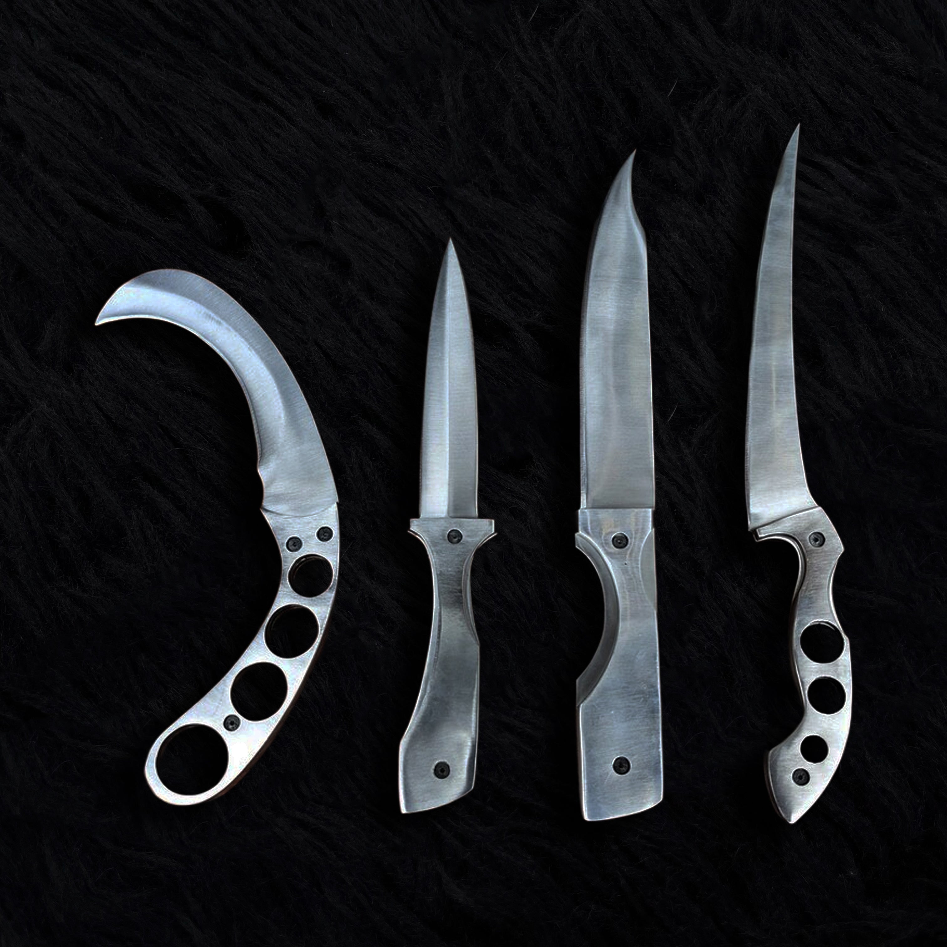 Dexter Morgan Replica Knives: Custom Dexter k-ill Tools 4 Pieces Set Replica Knives