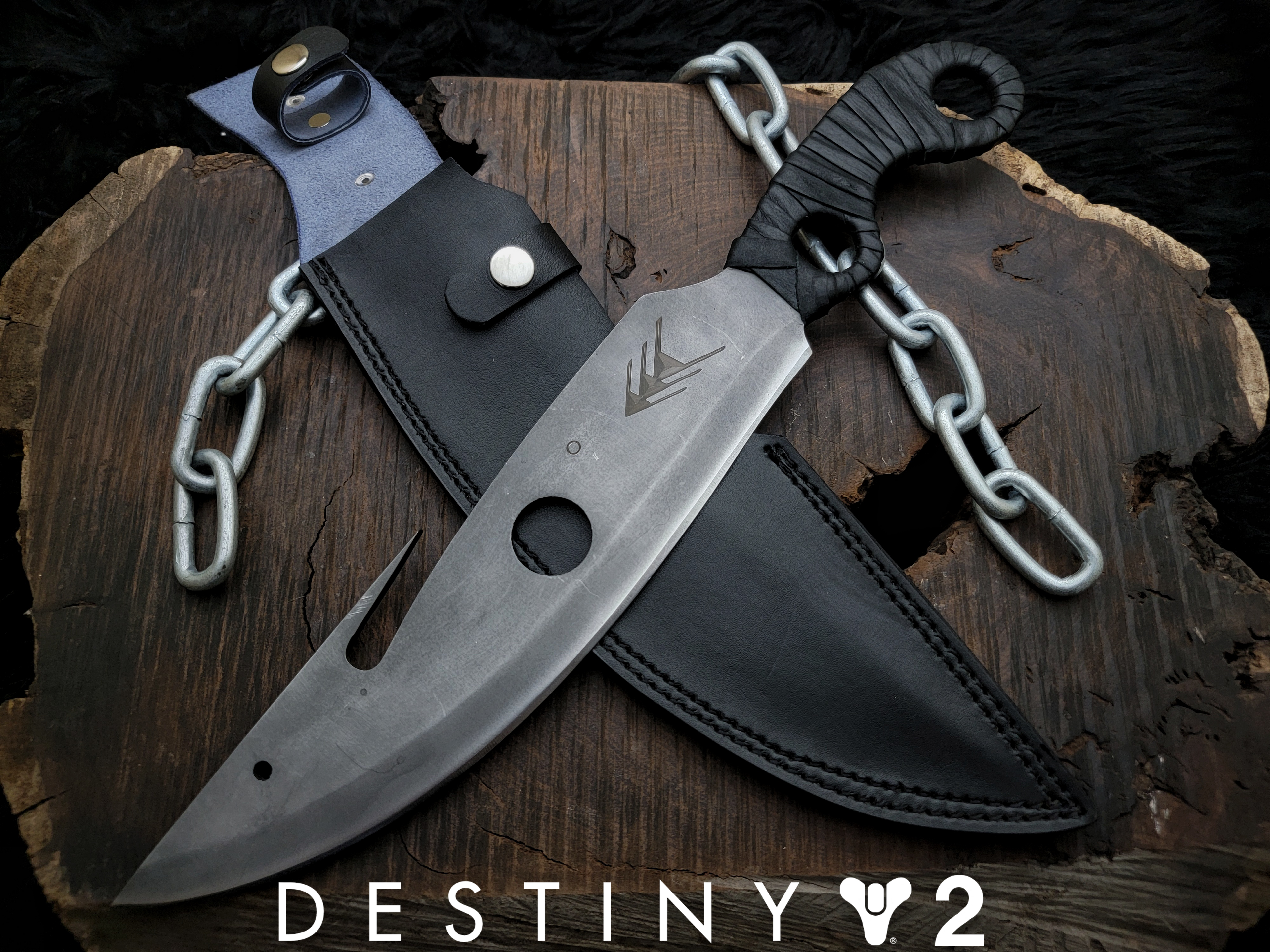 Handmade Destiny 2 Gun Slinger Replica Knife with Leather Sheath