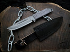 Handmade Resident Evil Biohazard Full Tang Replica Knife with Leather Sheath