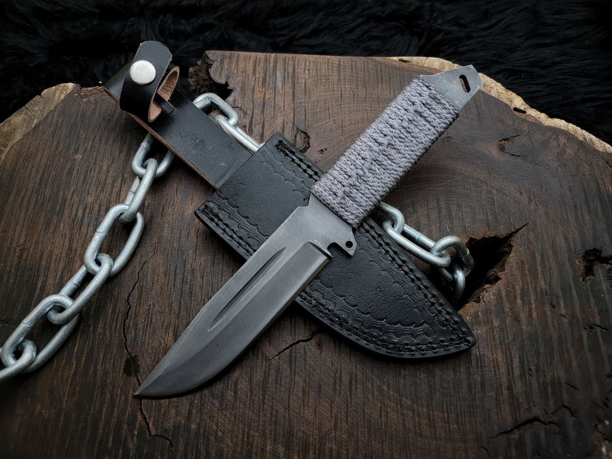 Handmade Resident Evil Biohazard Full Tang Replica Knife with Leather Sheath