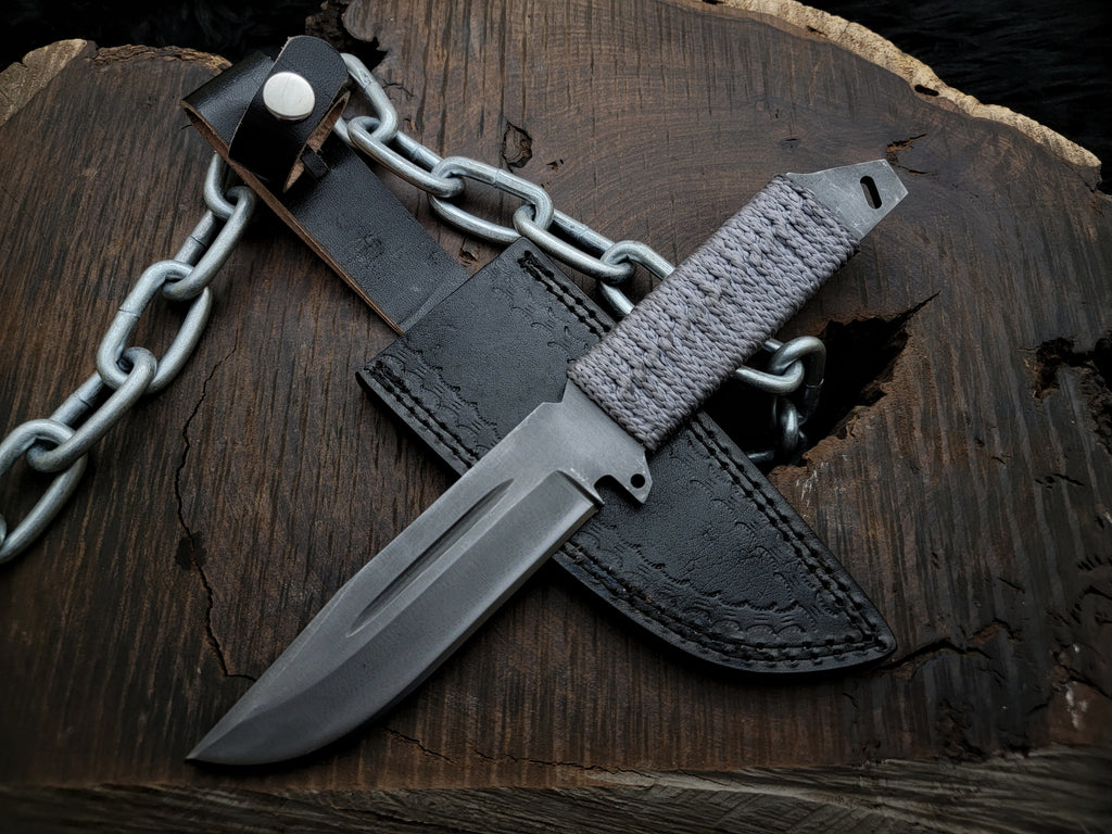 Handmade Resident Evil Biohazard Full Tang Replica Knife with Leather Sheath
