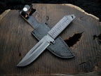 Handmade Resident Evil Biohazard Full Tang Replica Knife with Leather Sheath