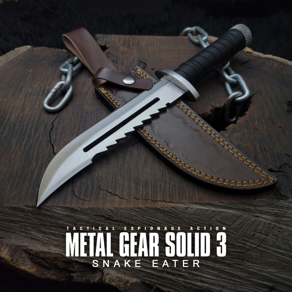 Metal Gear Solid 3 Replica Knife with Leather Sheath