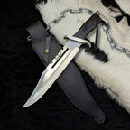 Handmade Rambo III Replica Bowie Knife, High Carbon Steel, Leather Sheath