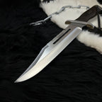 Handmade Rambo III Replica Bowie Knife, High Carbon Steel, Leather Sheath