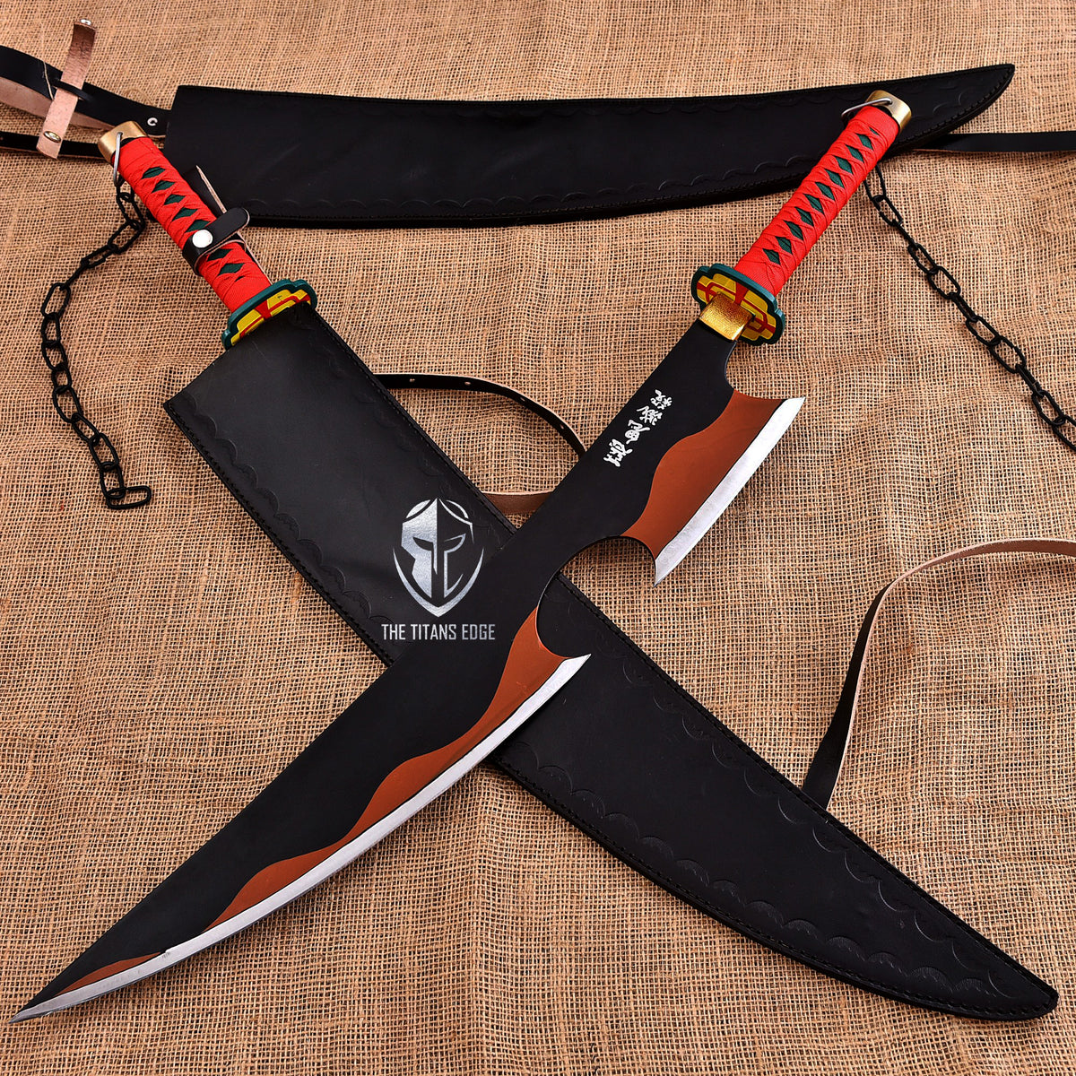 Handmade Demon Slayer Double Sword | Tengen Uzui Nichirin Sword | Anime Cosplay
