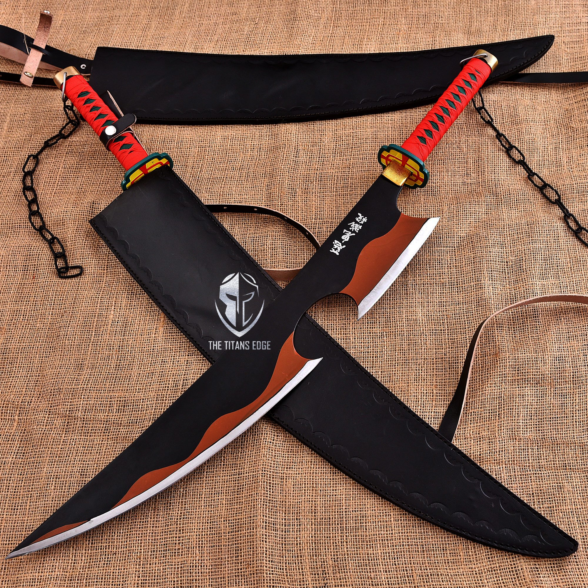 Handmade Demon Slayer Double Sword | Tengen Uzui Nichirin Sword | Anime Cosplay