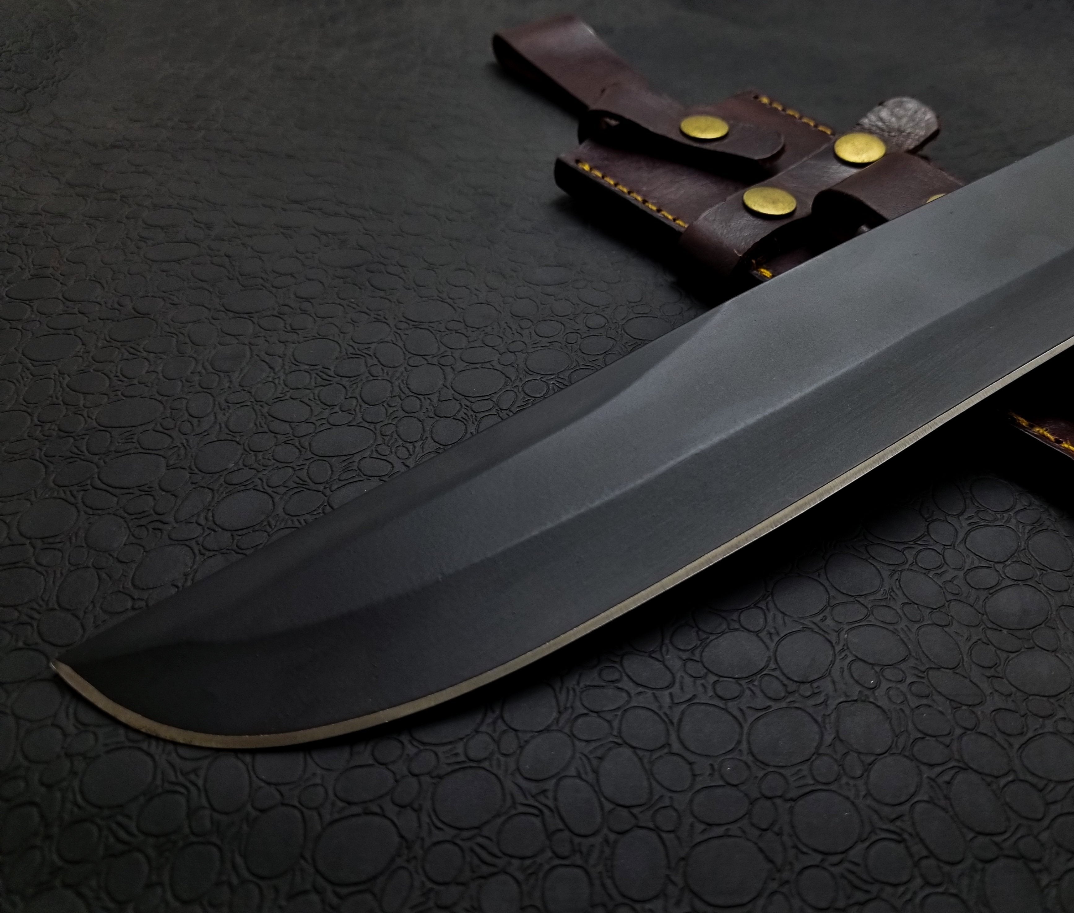 Premium Black Powder Coating Bowie Hunting Knife
