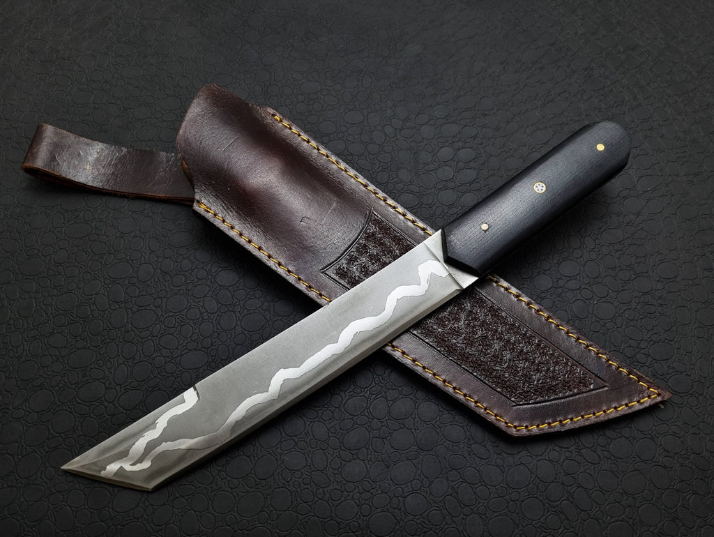Handmade Premium Samurai Tanto with Leather Sheath