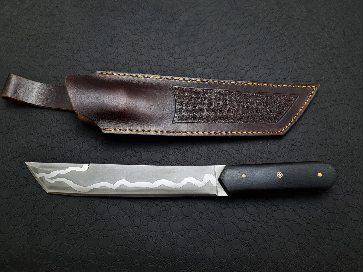 Handmade Premium Samurai Tanto with Leather Sheath