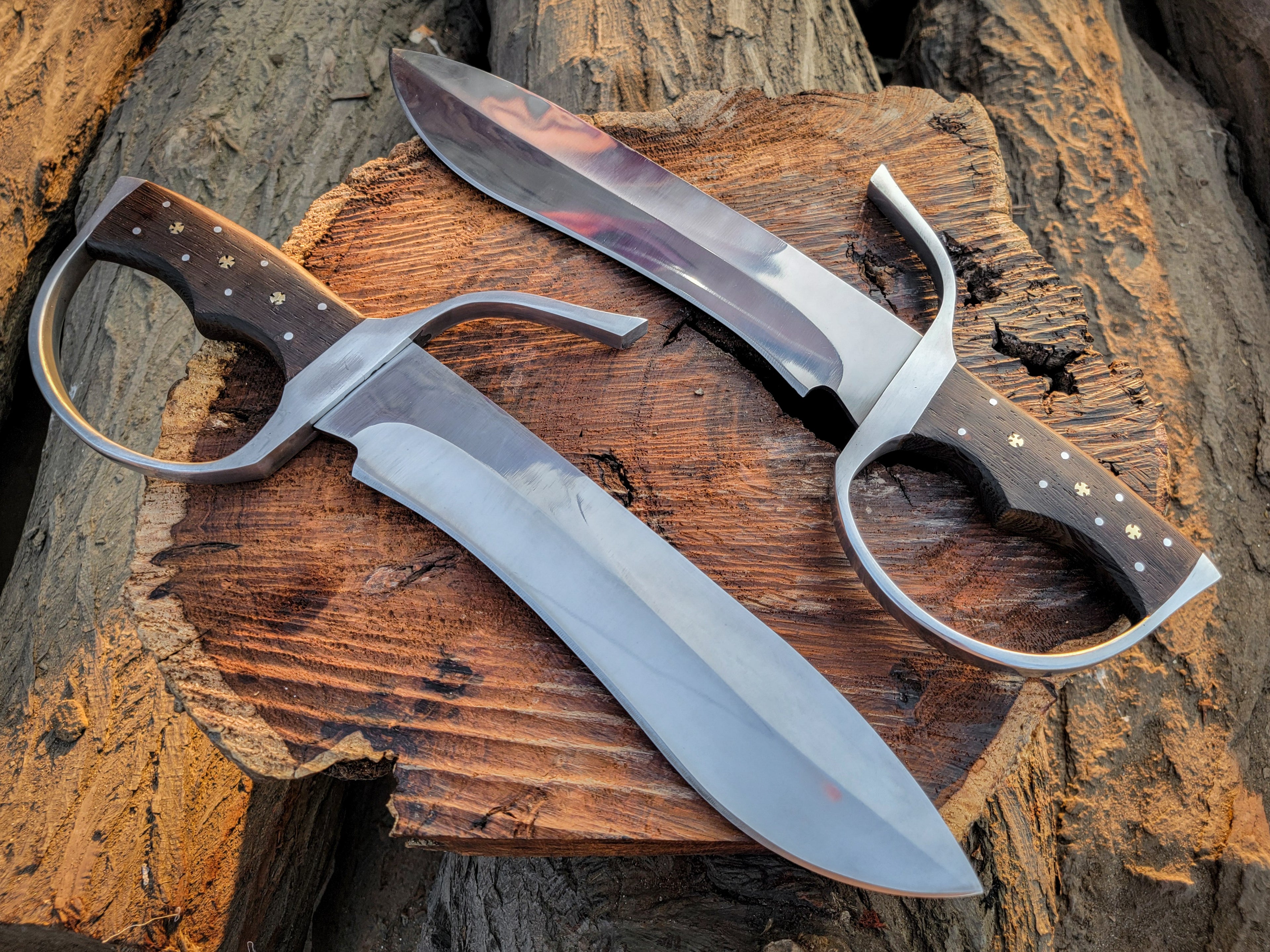 Handmade Wingchun Replica Butterfly Swords With Leather Sheath