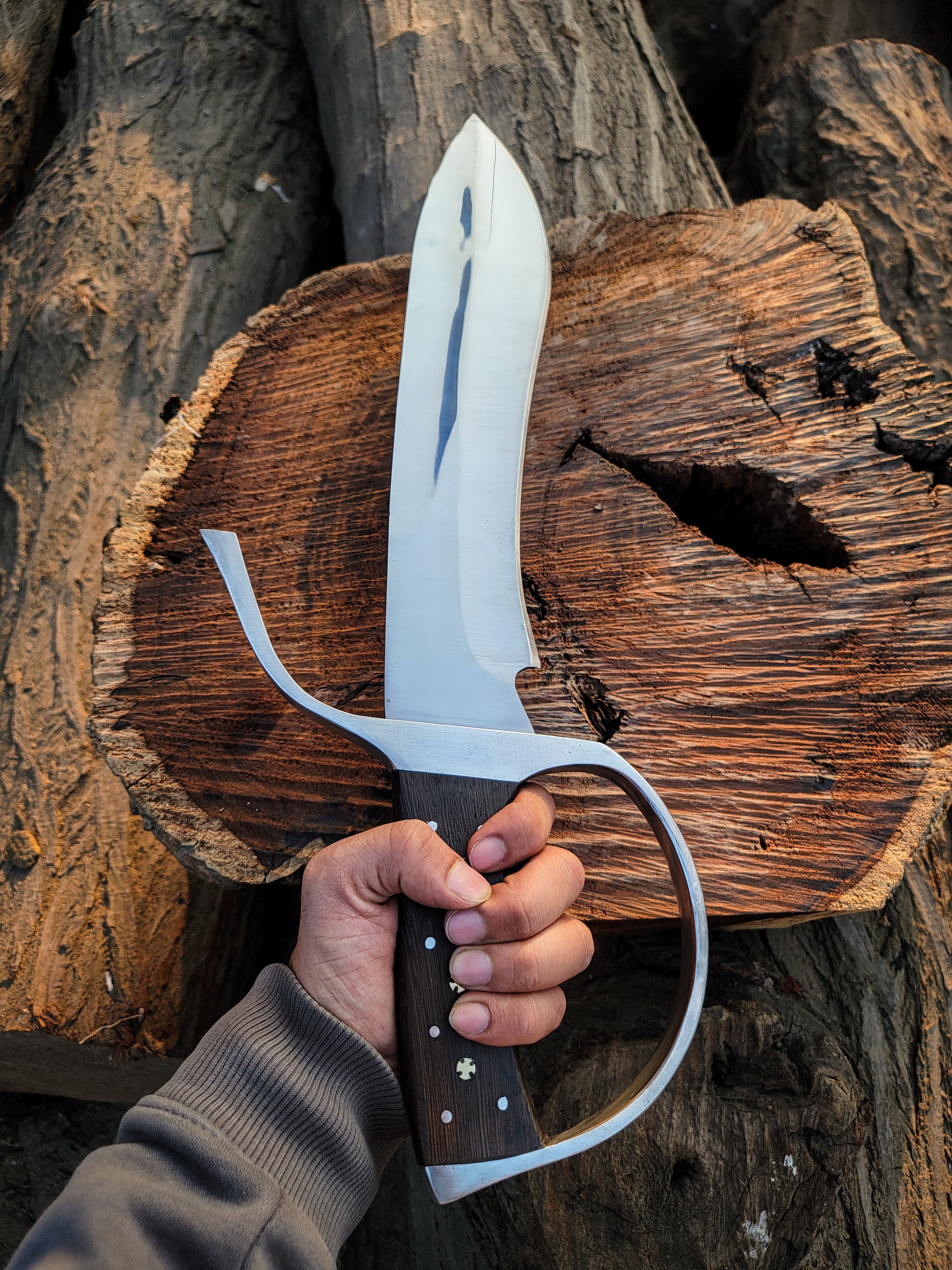 Handmade Wingchun Replica Butterfly Swords With Leather Sheath