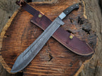Handmade 18" Damascus Steel Machete: Premium Blade with Densified Wood Handle