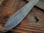 Handmade 18" Damascus Steel Machete: Premium Blade with Densified Wood Handle