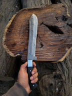 Handmade 18" Damascus Steel Machete: Premium Blade with Densified Wood Handle