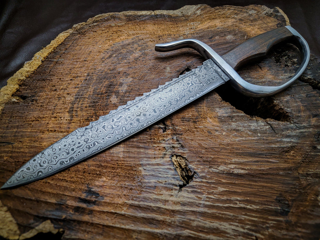 Handmade Vintage Damascus Knife with Premium Leather Sheath