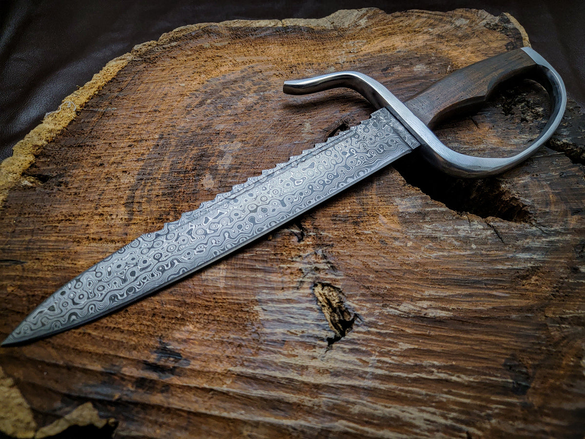 Handmade Vintage Damascus Knife with Premium Leather Sheath