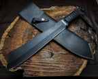 Rambo IV Gil Hibben Replica Handmade Black Machete With Leather Sheath
