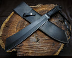 Rambo IV Gil Hibben Replica Handmade Black Machete With Leather Sheath
