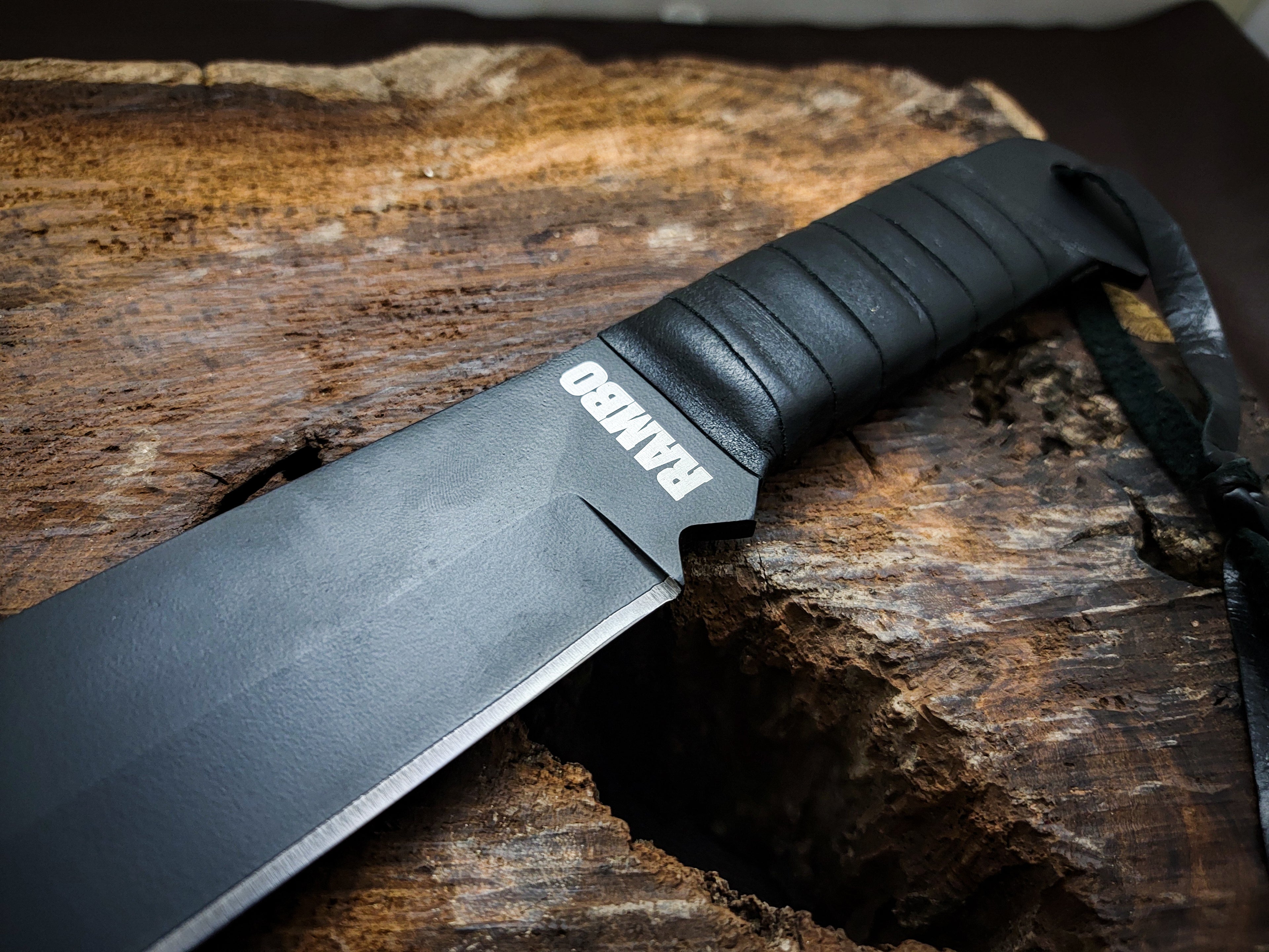 Rambo IV Gil Hibben Replica Handmade Black Machete With Leather Sheath
