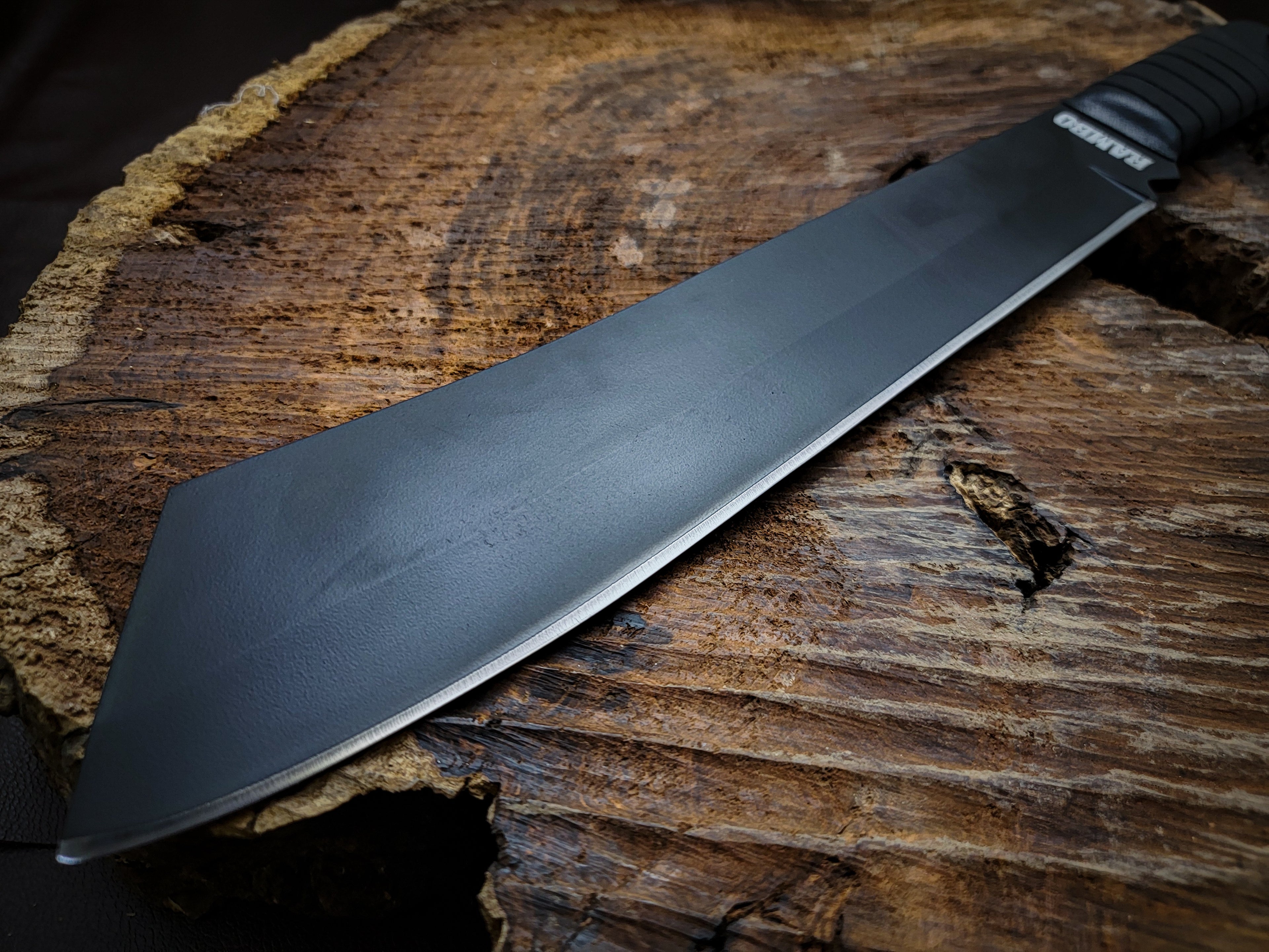 Rambo IV Gil Hibben Replica Handmade Black Machete With Leather Sheath