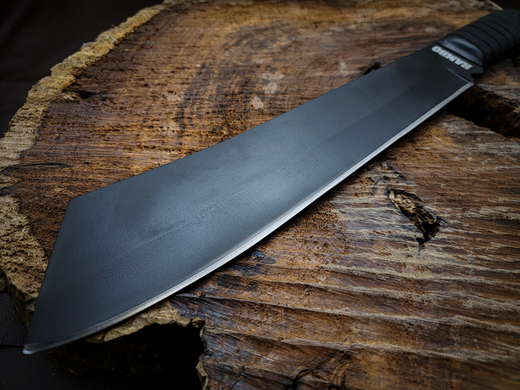 Rambo IV Gil Hibben Replica Handmade Black Machete With Leather Sheath