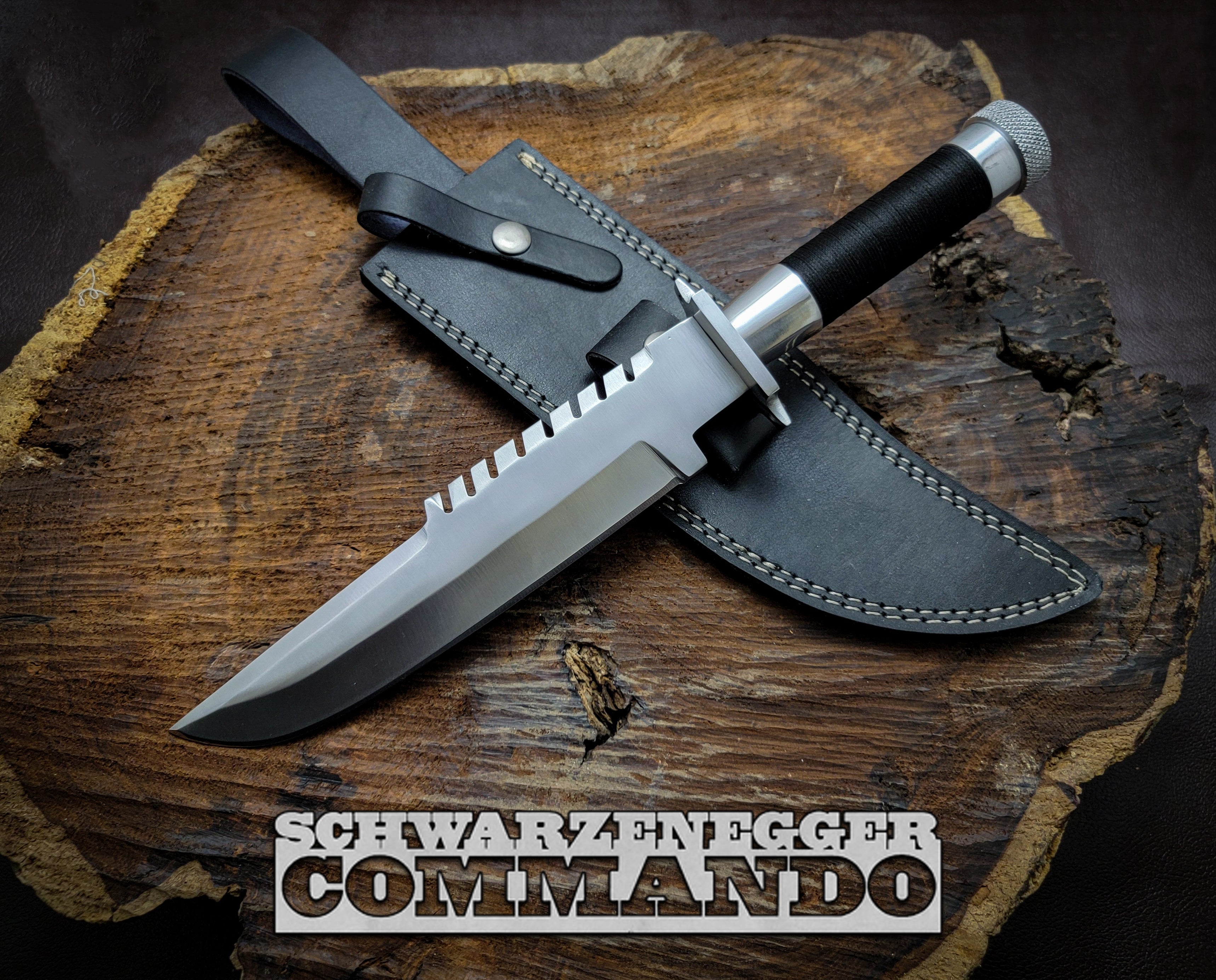Handmade Commando Replica Bowie Knife with Leather Sheath