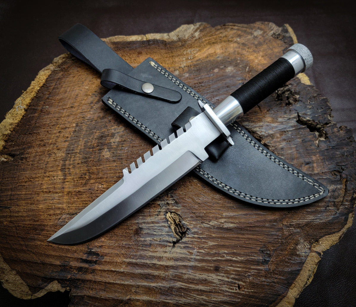 Handmade Commando Replica Bowie Knife with Leather Sheath