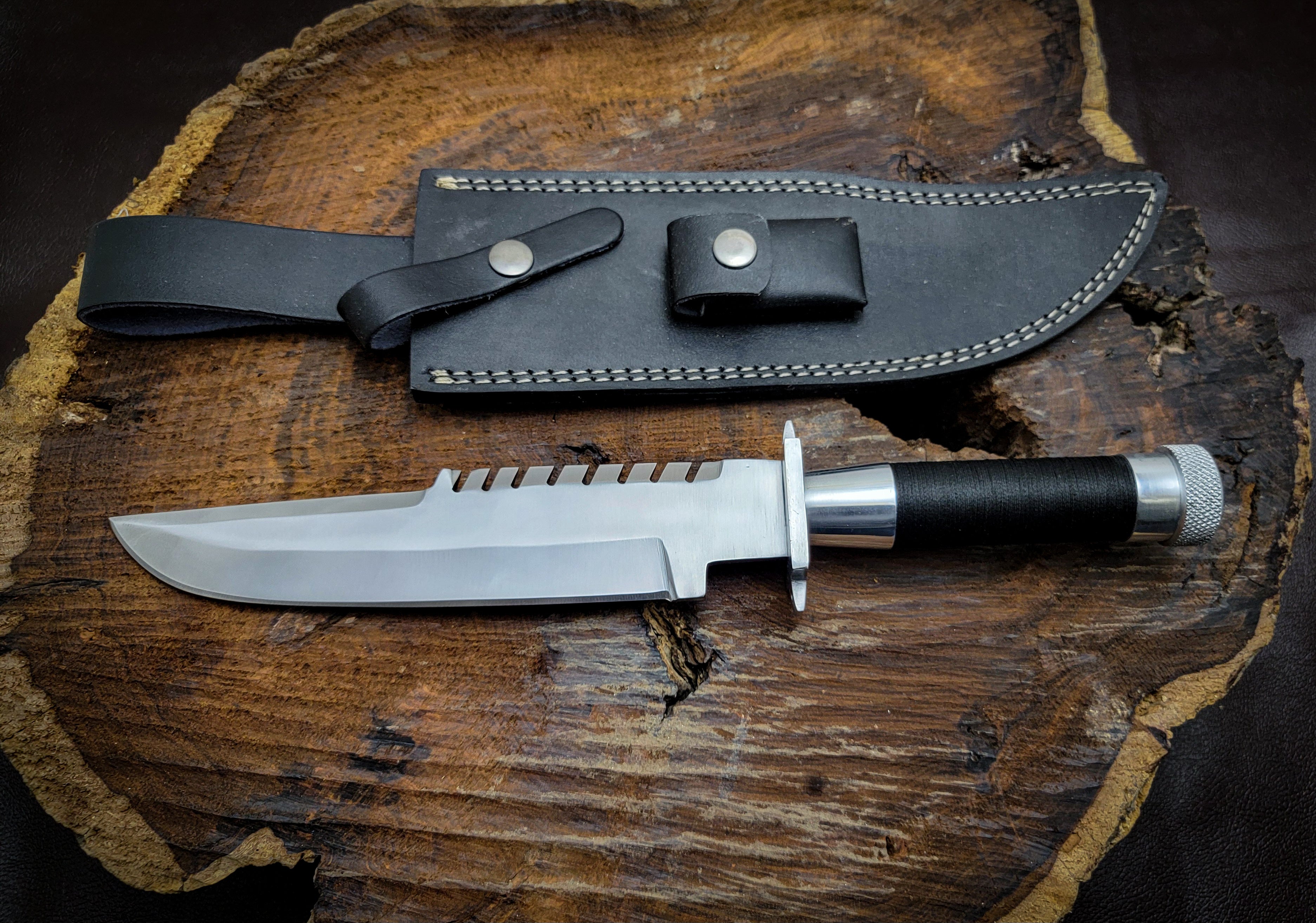 Handmade Commando Replica Bowie Knife with Leather Sheath
