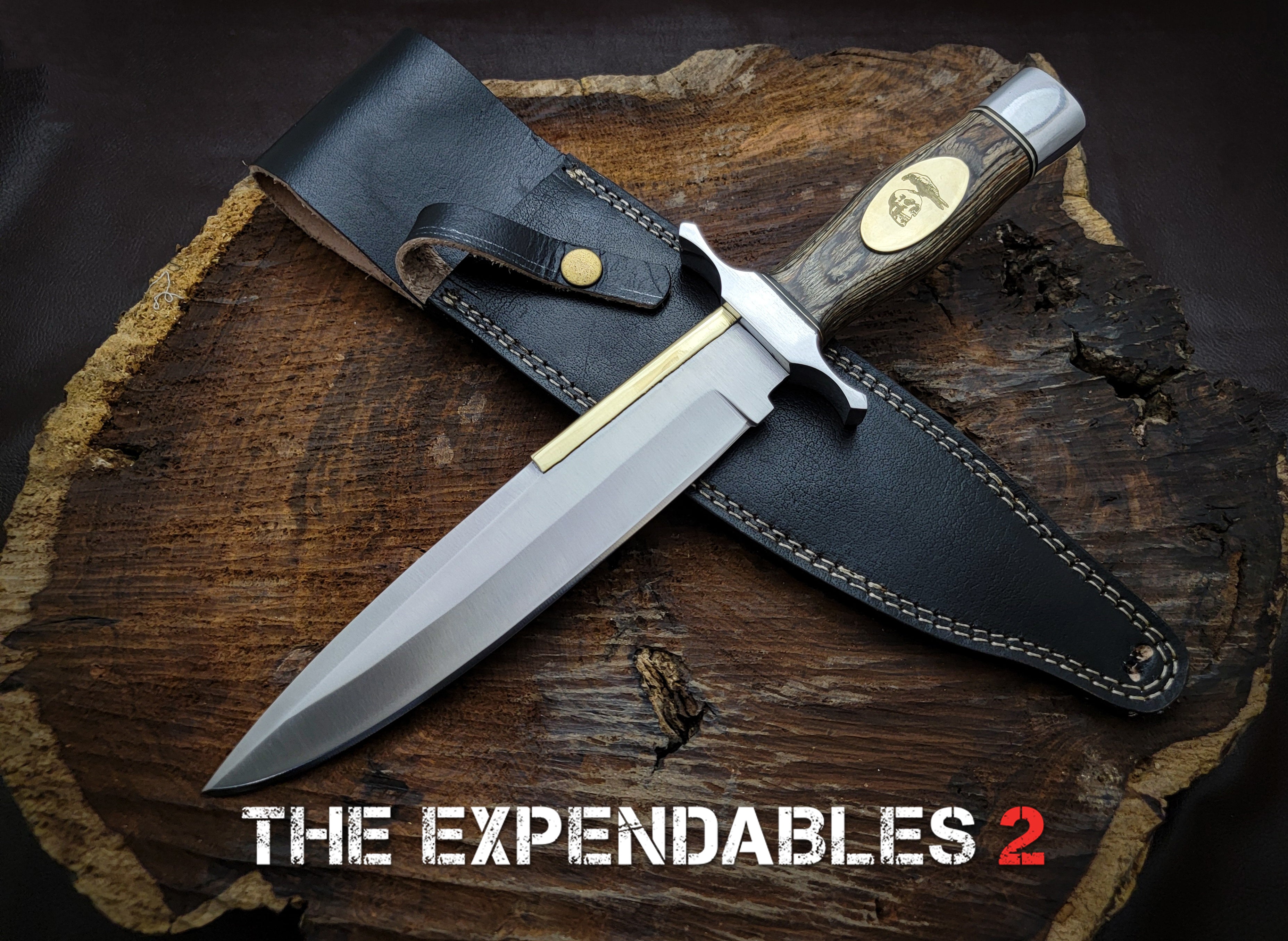 The Expendables 2 Toothpik Knife Replica with Premium Leather Sheath