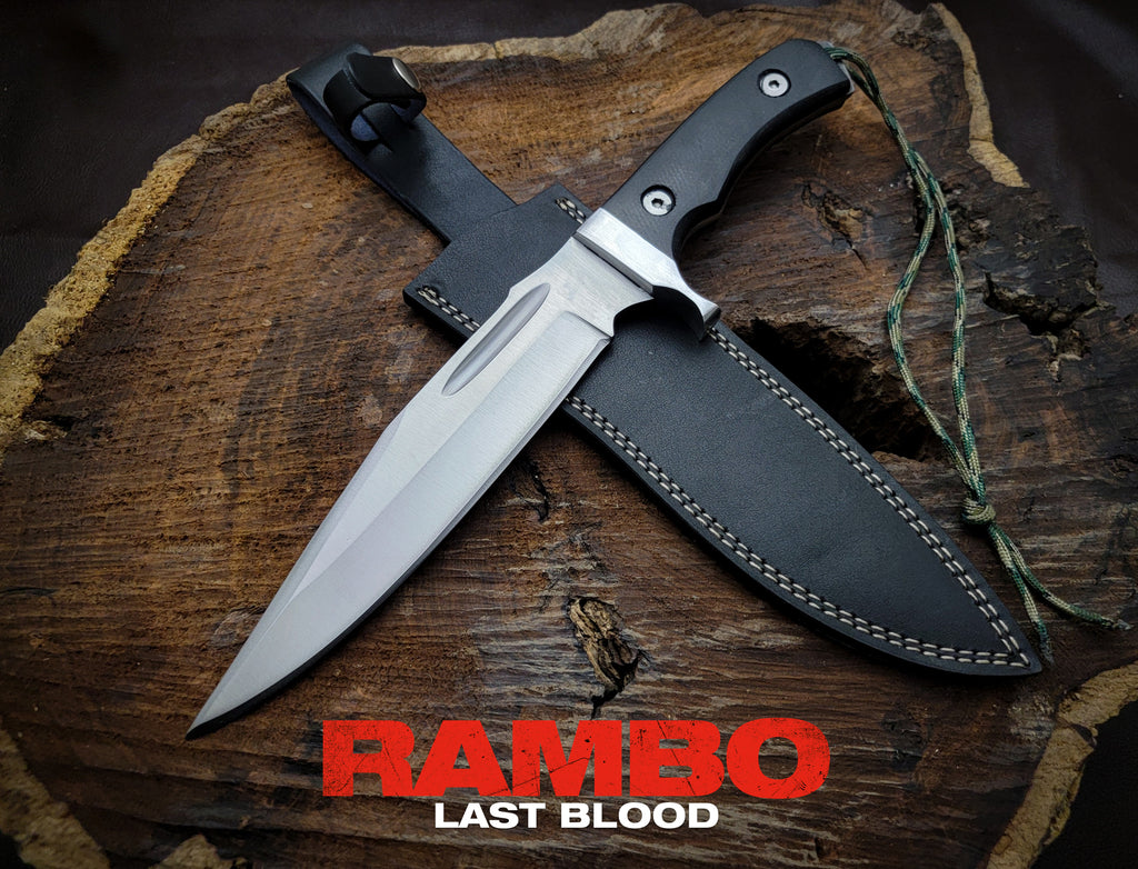 RAMBO V Replica Bowie Knife with Leather Sheath
