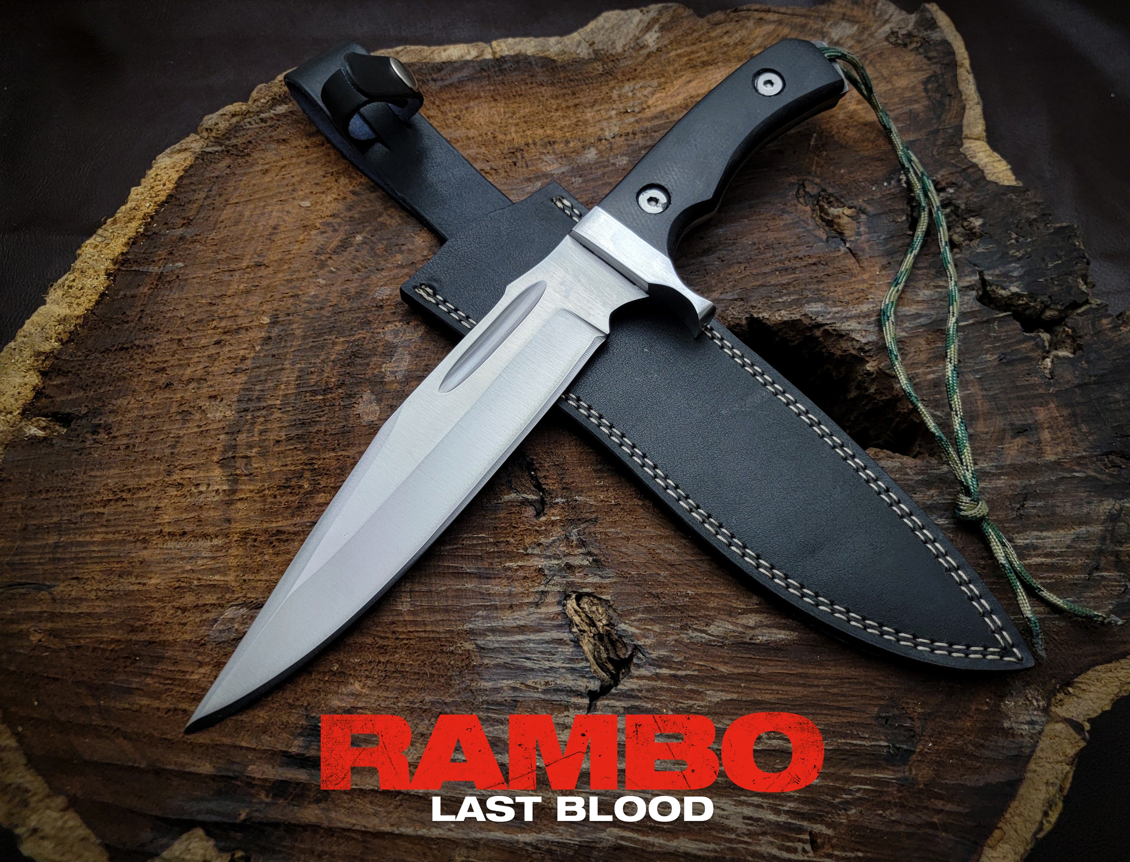 RAMBO V Replica Bowie Knife with Leather Sheath