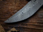 Handmade Damascus Hunting Knife with Premium Leather Sheath