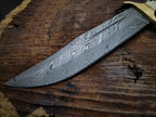 Handmade Damascus Hunting Knife with Premium Leather Sheath
