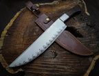 Custom Handmade Shark Style Chef Knife with Leather Sheath