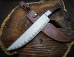 Custom Handmade Shark Style Chef Knife with Leather Sheath