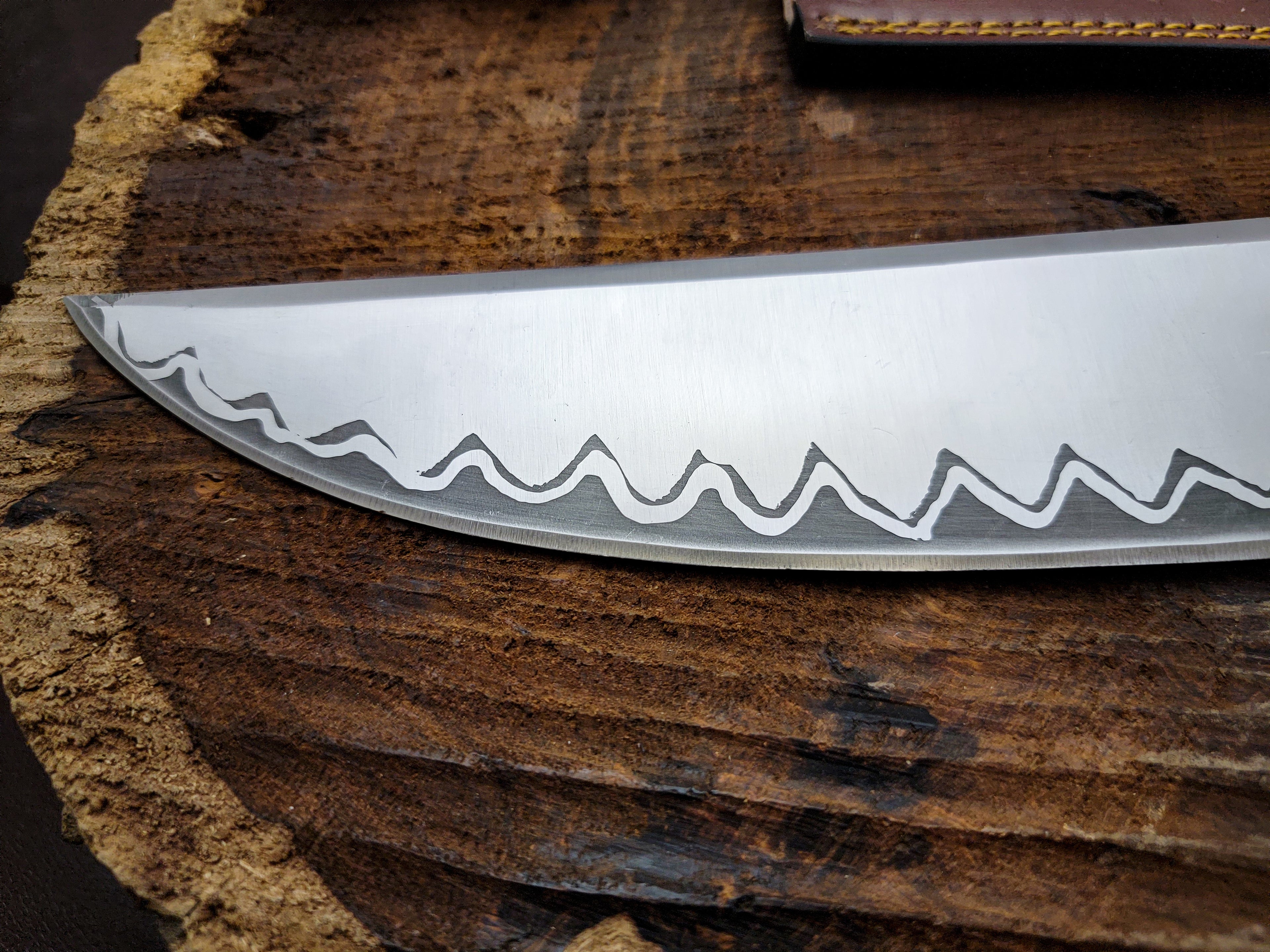 Custom Handmade Shark Style Chef Knife with Leather Sheath
