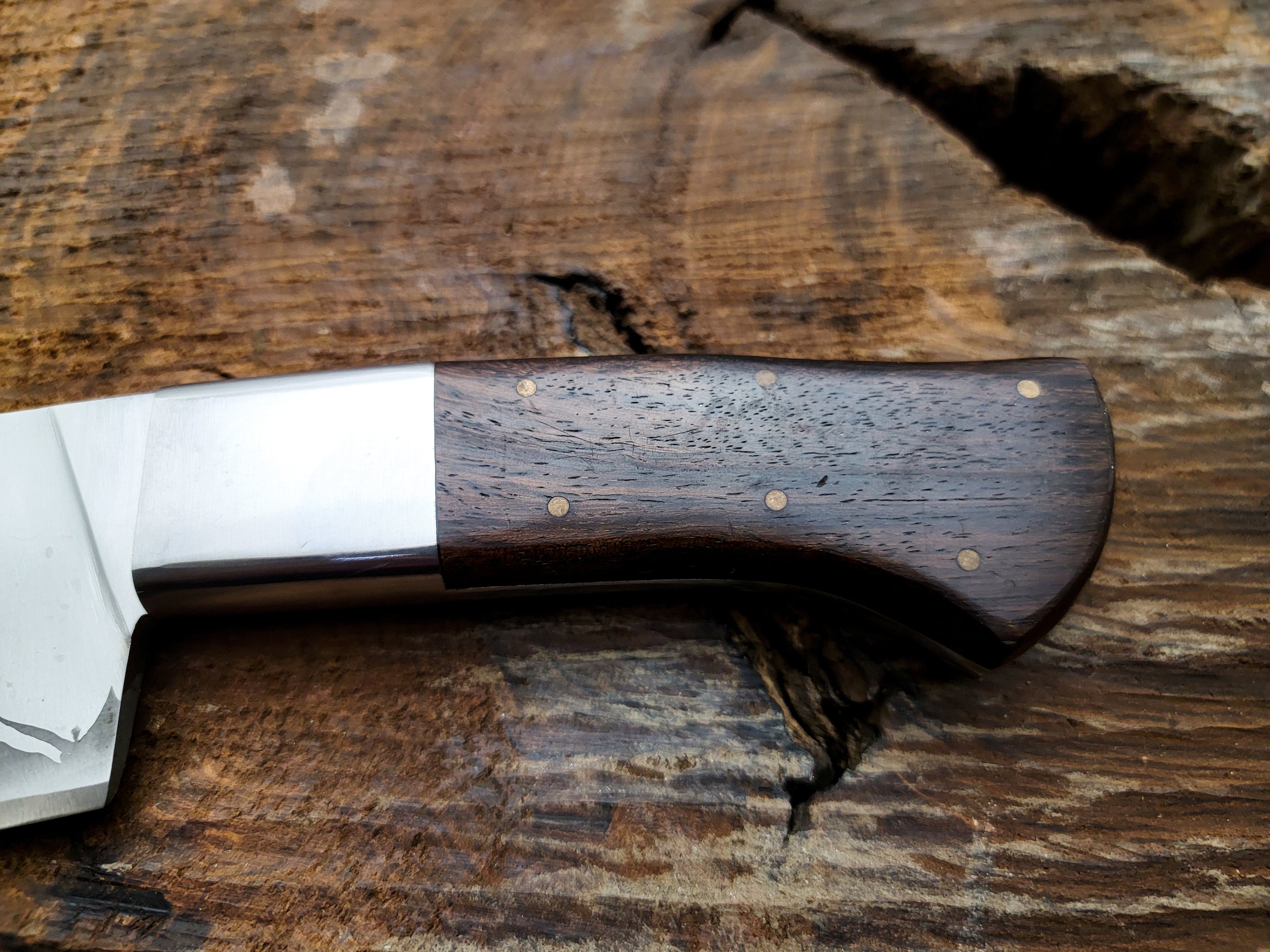 Custom Handmade Shark Style Chef Knife with Leather Sheath