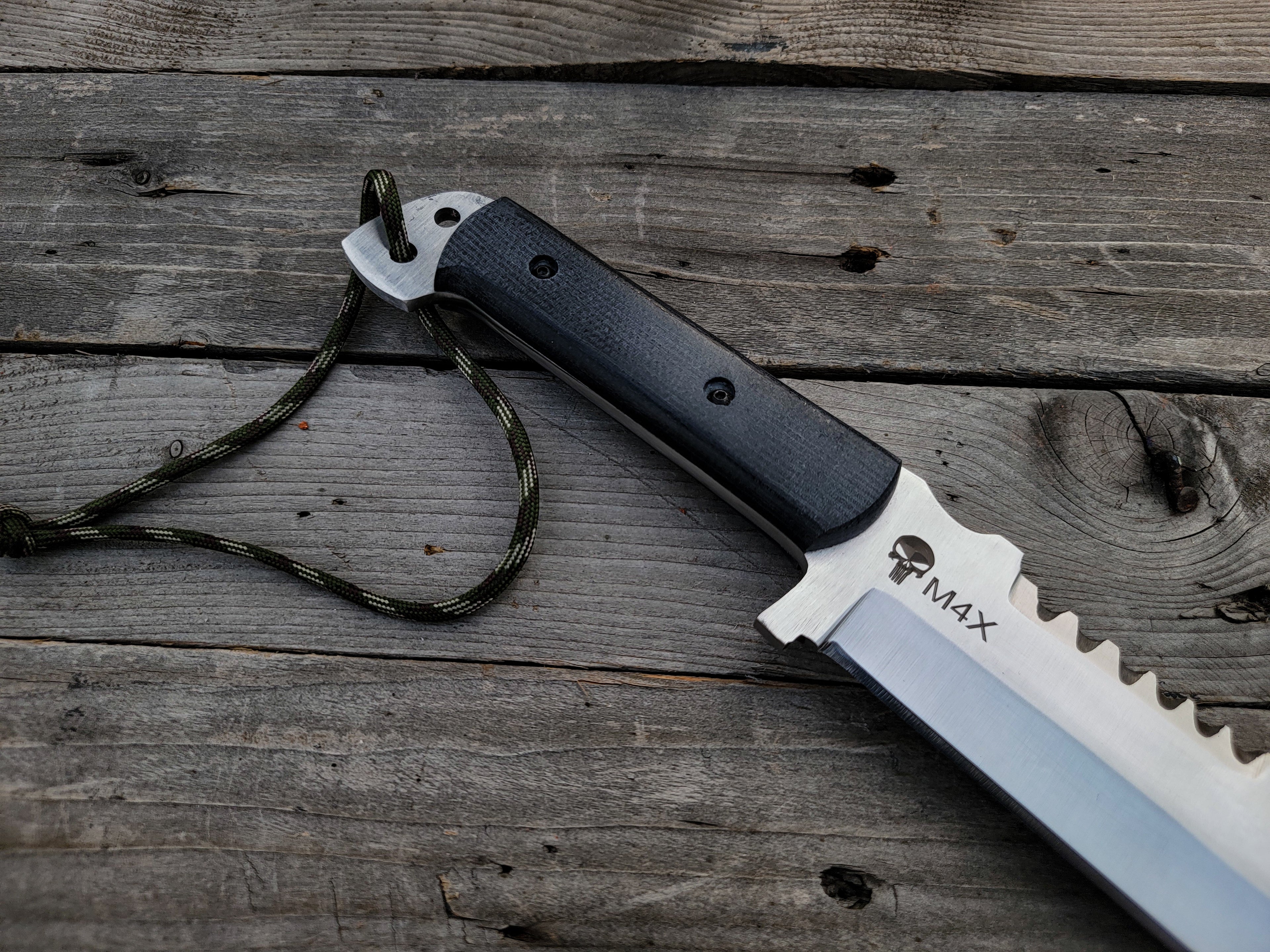 Custom Handmade Punisher M4X Replica Knife with Leather Sheath