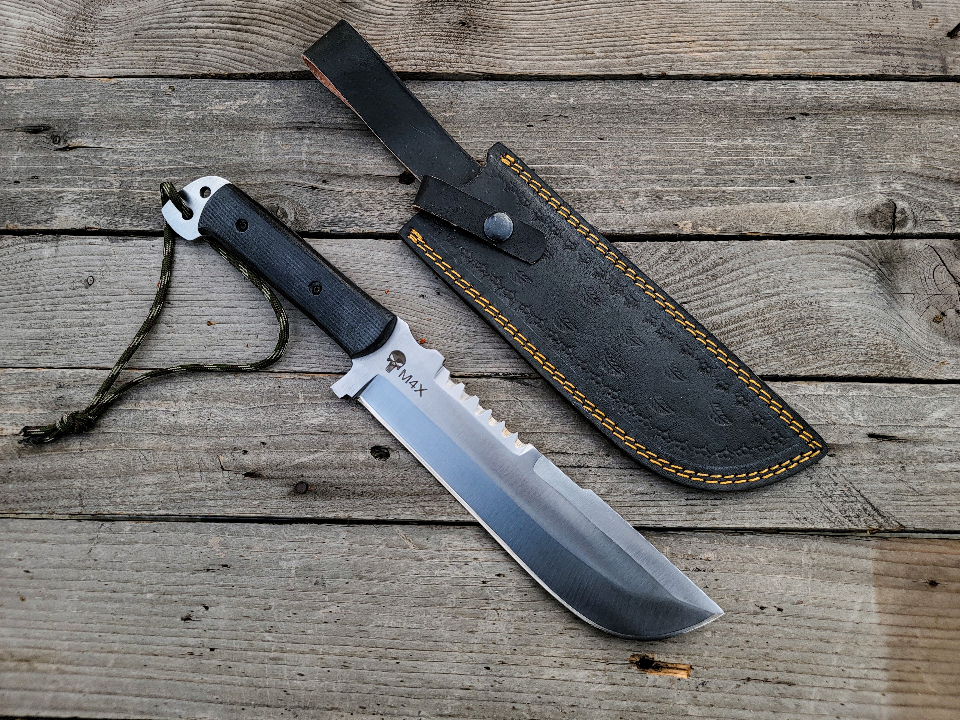 Custom Handmade Punisher M4X Replica Knife with Leather Sheath