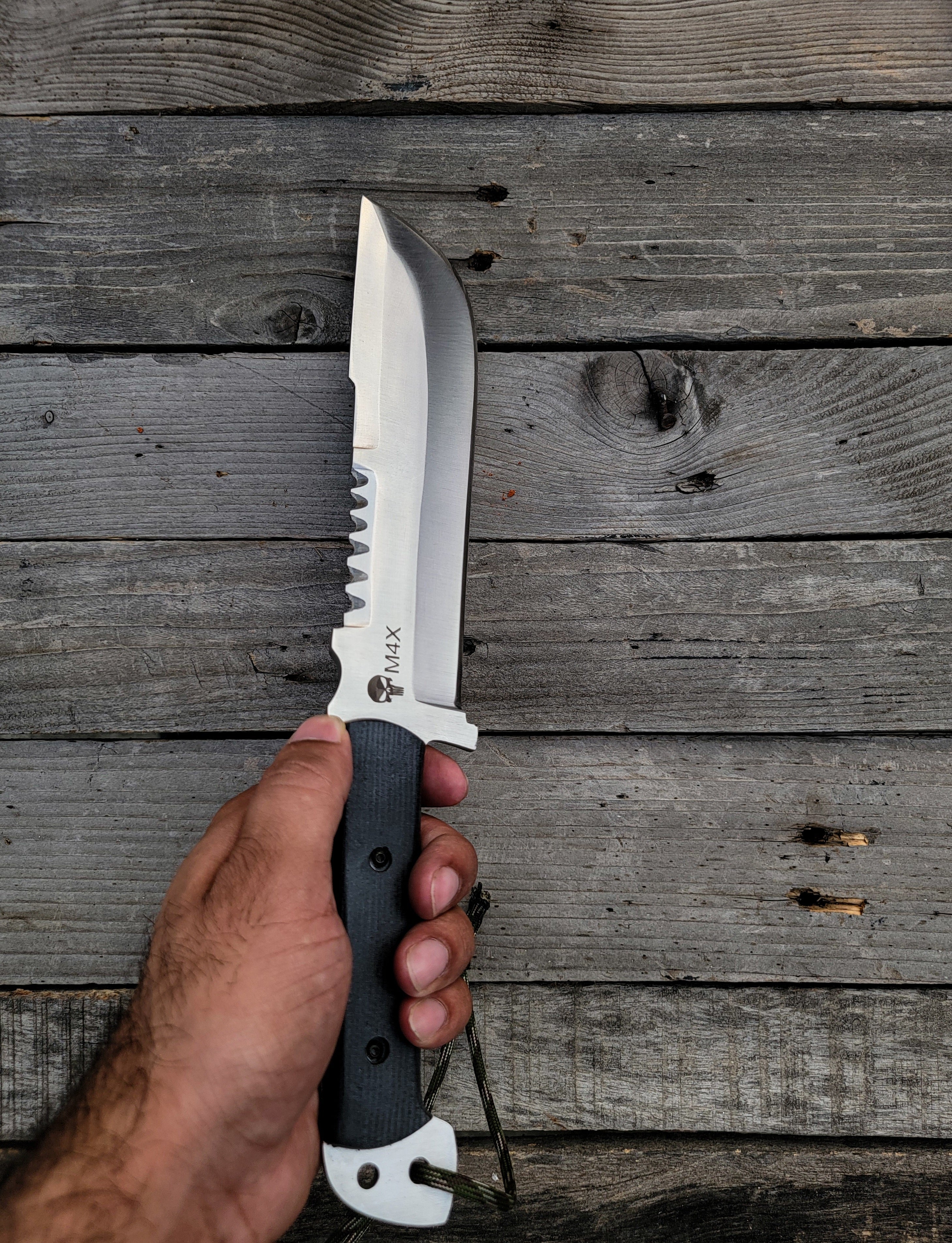 Custom Handmade Punisher M4X Replica Knife with Leather Sheath