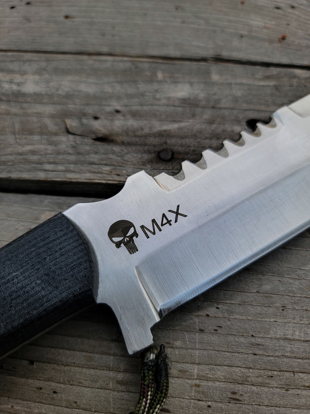 Custom Handmade Punisher M4X Replica Knife with Leather Sheath