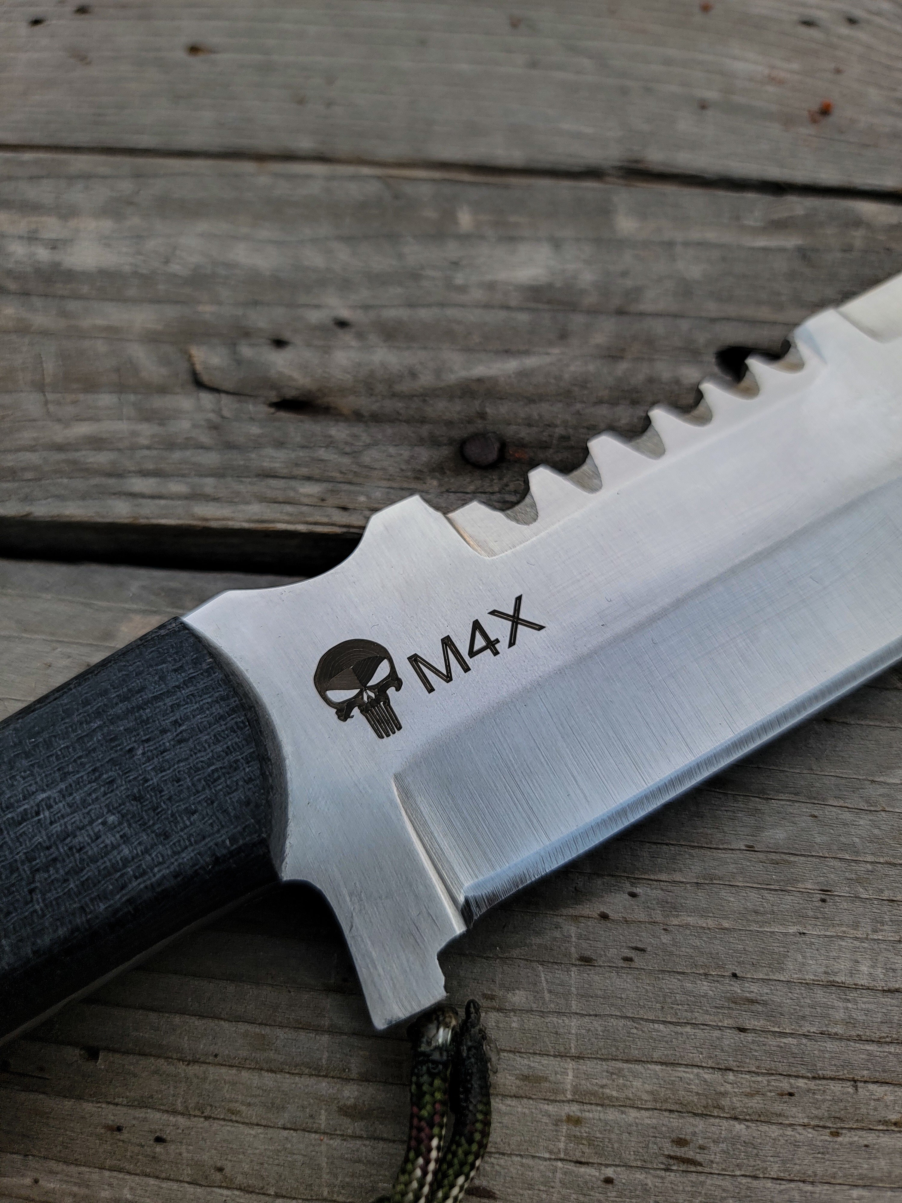 Custom Handmade Punisher M4X Replica Knife with Leather Sheath