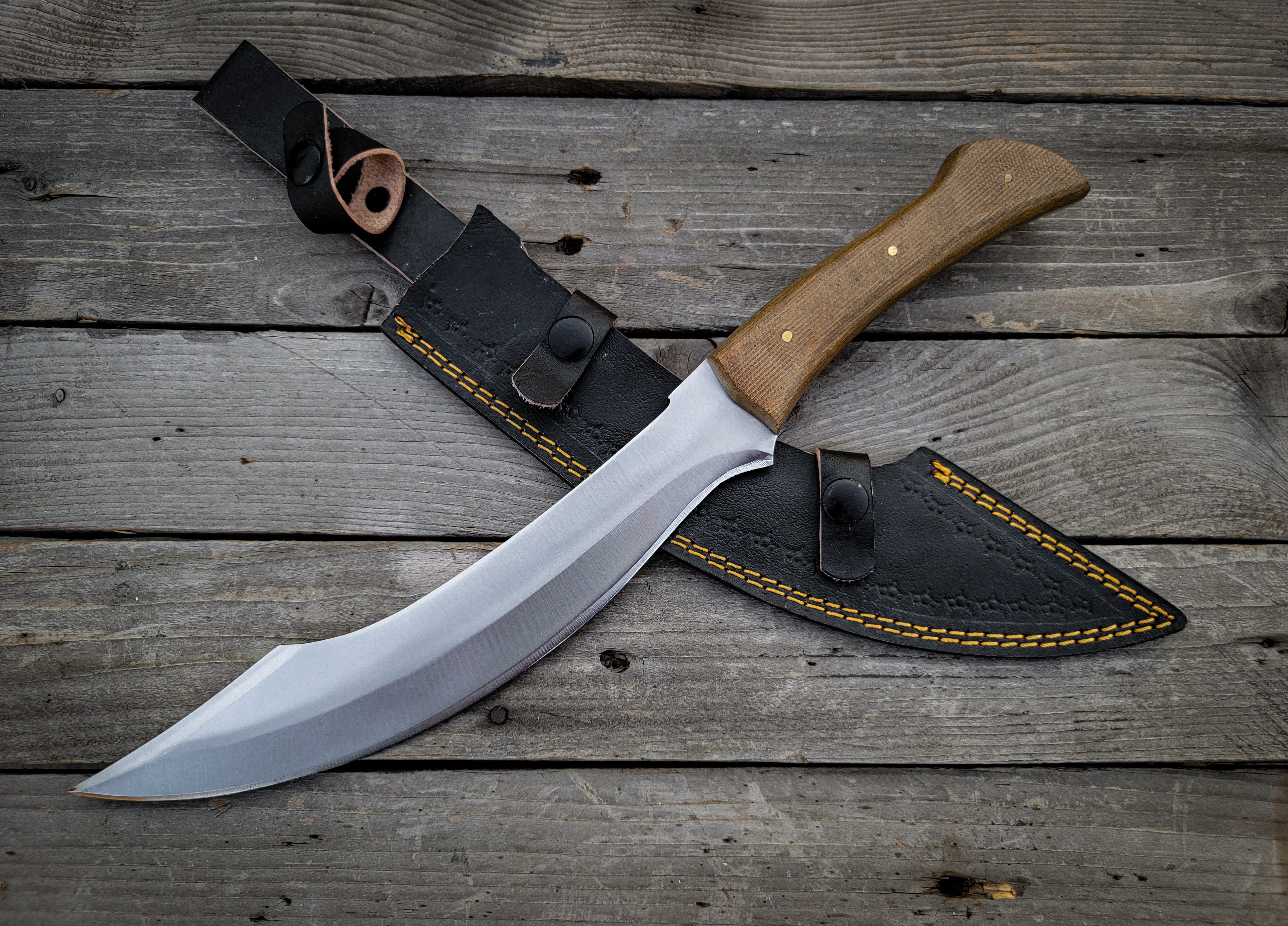 Custom Handmade Full Tang Machete with Leather Sheath