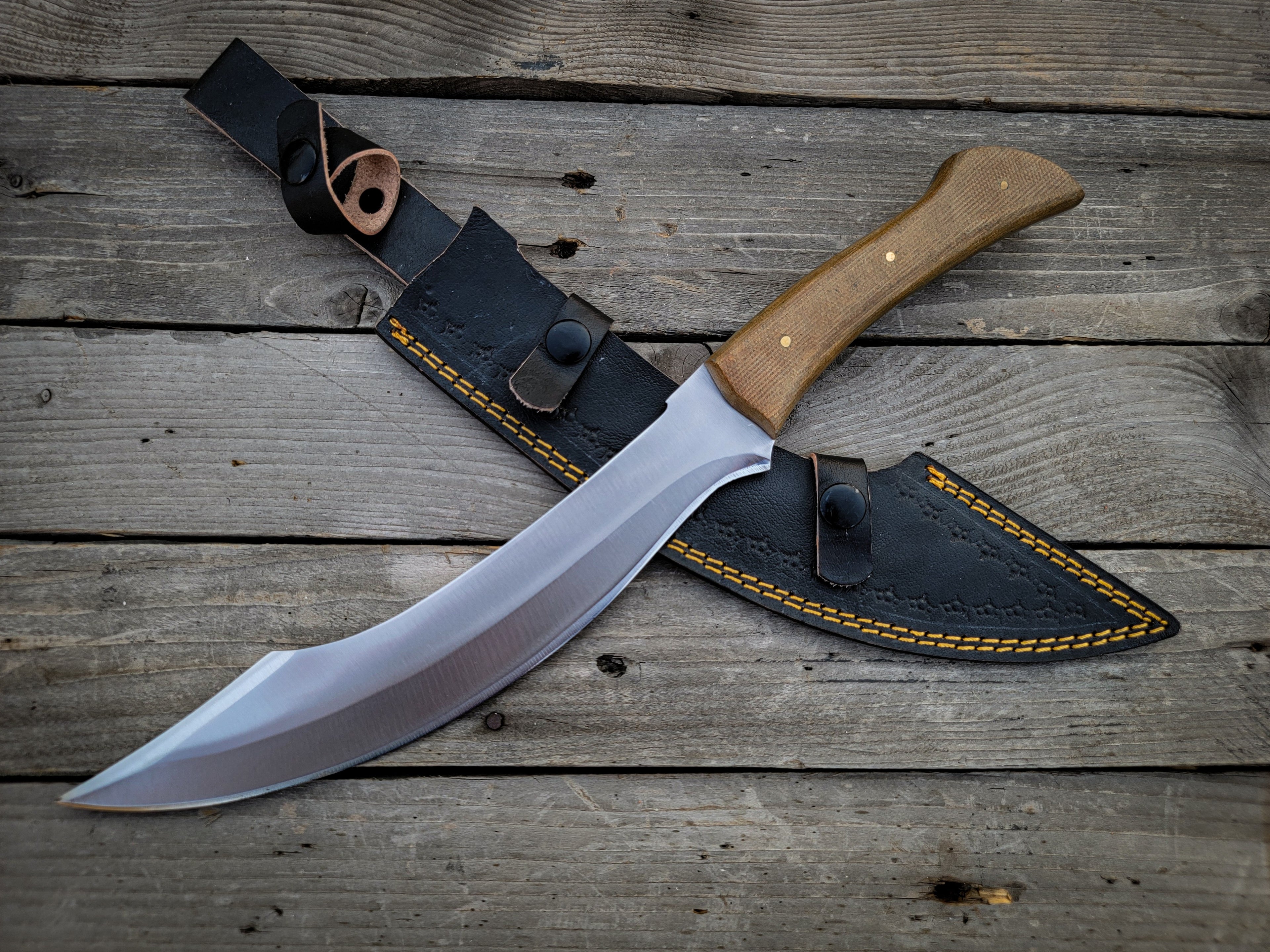 Custom Handmade Full Tang Machete with Leather Sheath