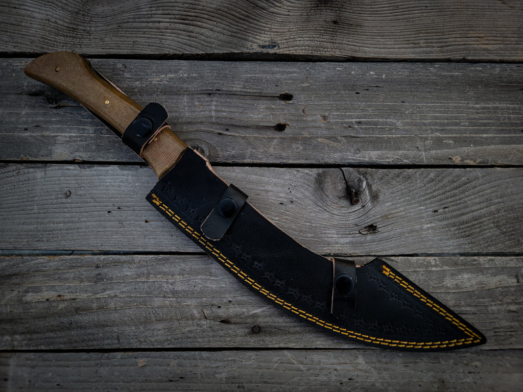 Custom Handmade Full Tang Machete with Leather Sheath