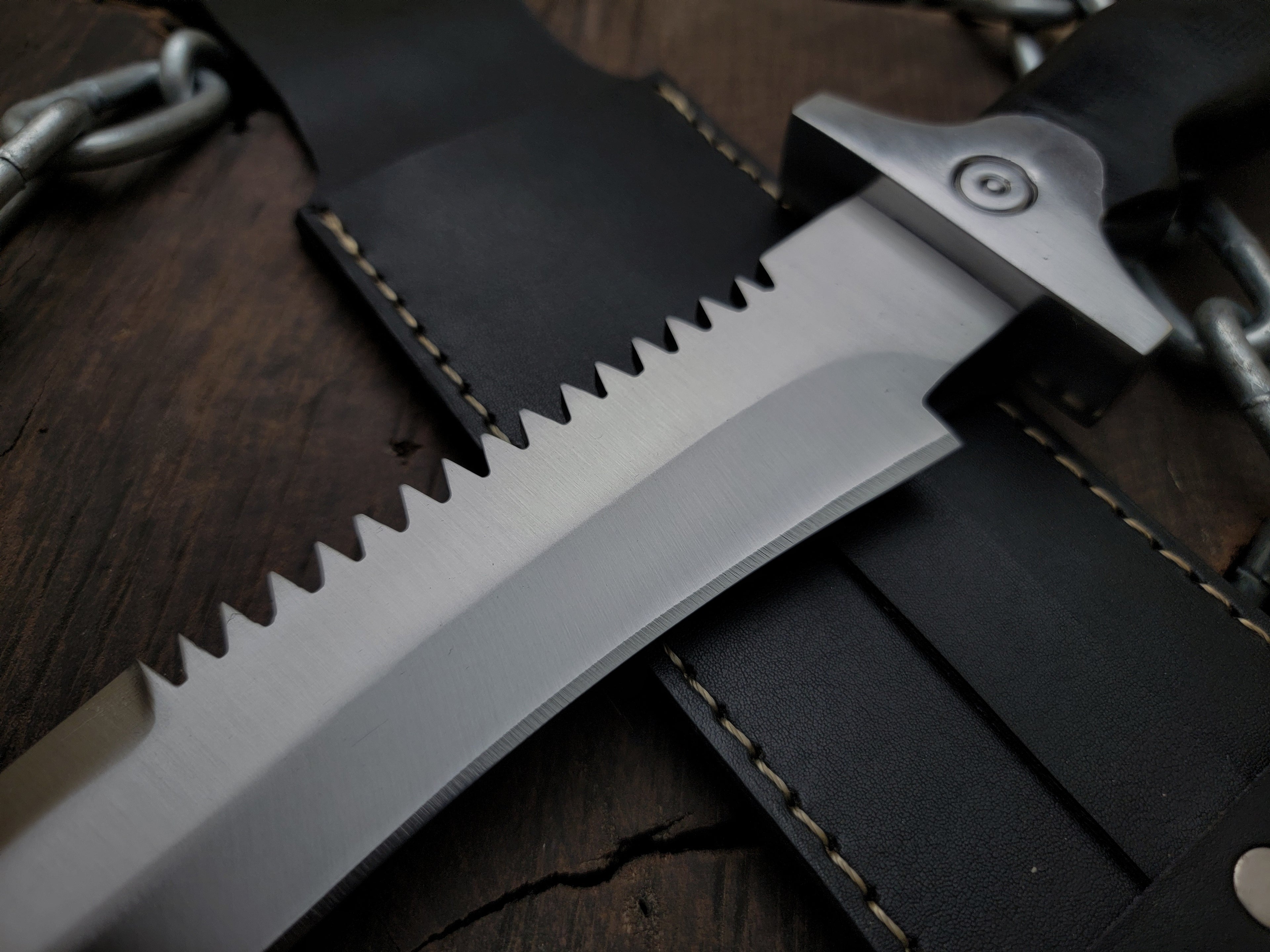Handmade Resident Evil 1 Replica Knife with Leather Sheath