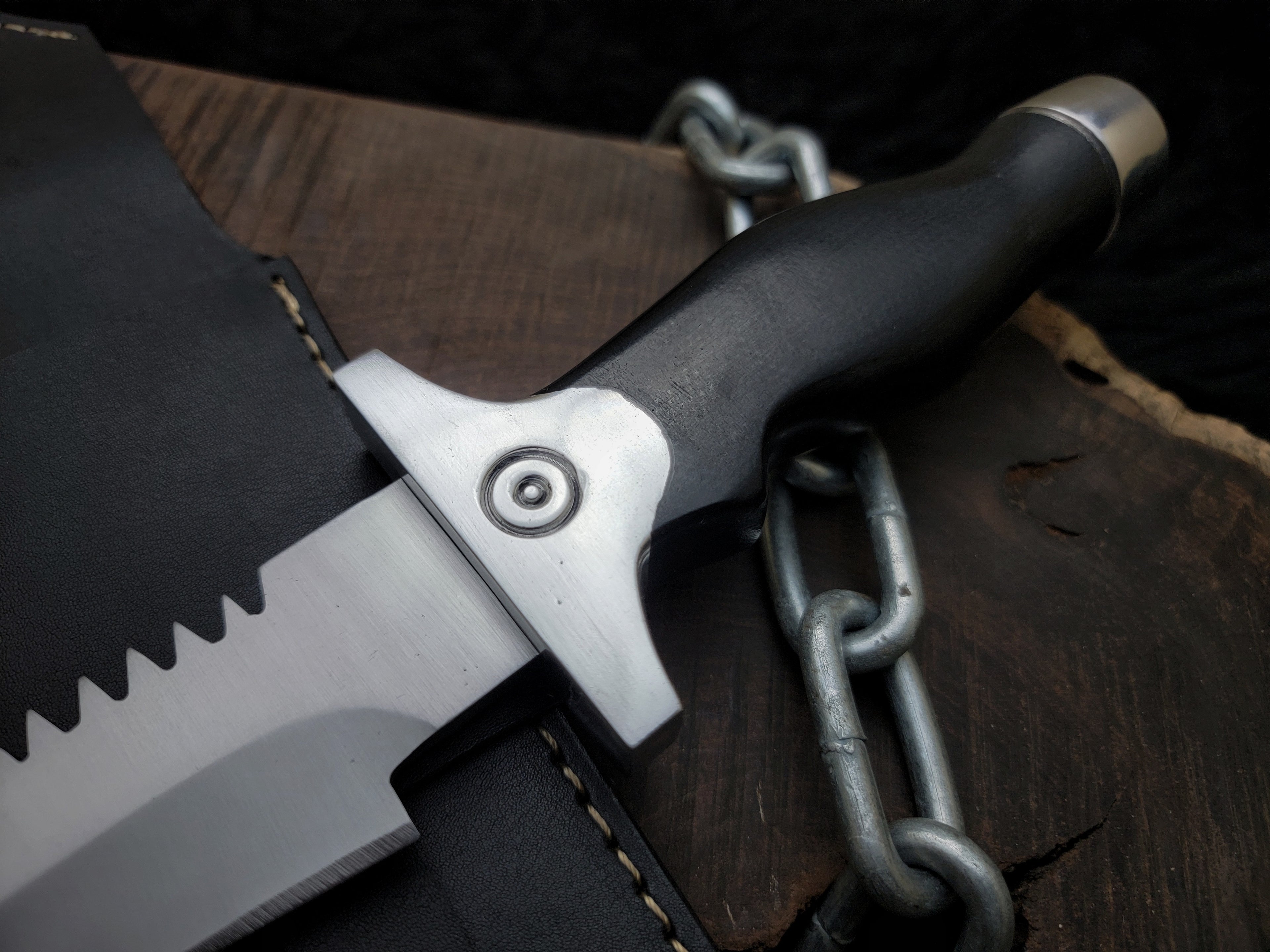 Handmade Resident Evil 1 Replica Knife with Leather Sheath