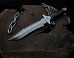 Handmade Resident Evil 1 Replica Knife with Leather Sheath