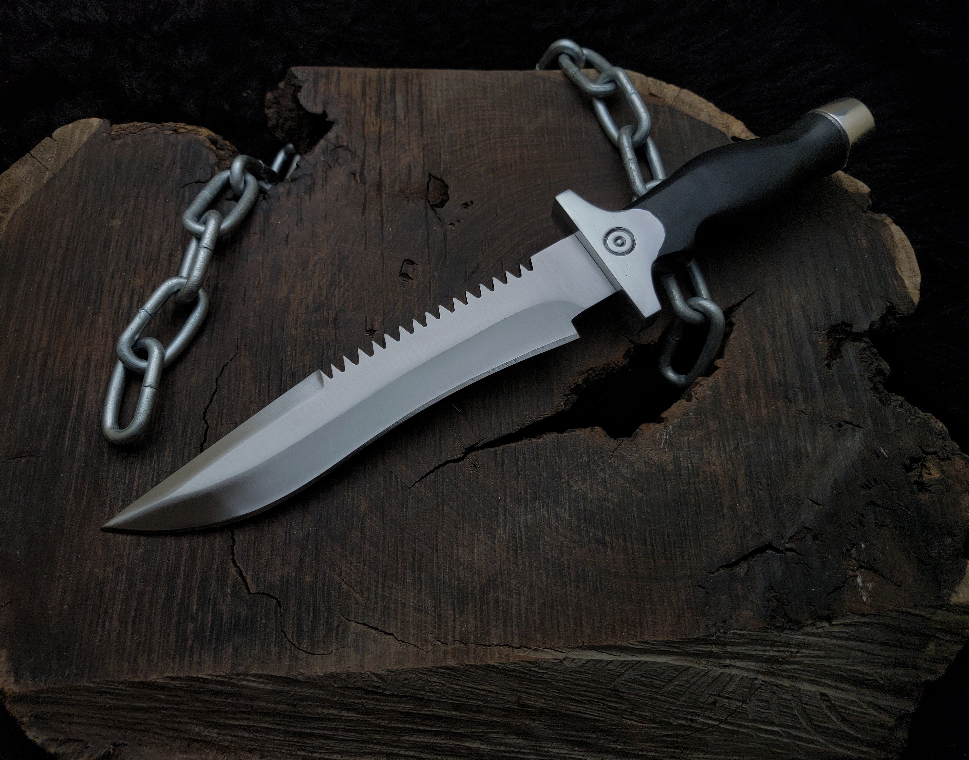 Handmade Resident Evil 1 Replica Knife with Leather Sheath